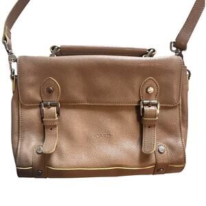 Picard Germany Taupe Leather Messenger Bag Buckle Accents Crossbody Satchel